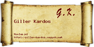 Giller Kardos névjegykártya